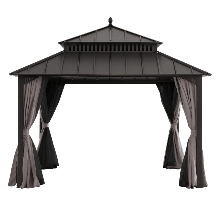 Kingston Aluminum Gazebo - Espresso Brown, 12' x 12'