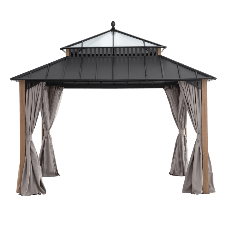 Kingston Horizon PC-Vent Gazebo - Natural Woodgrain, 12' x 12'