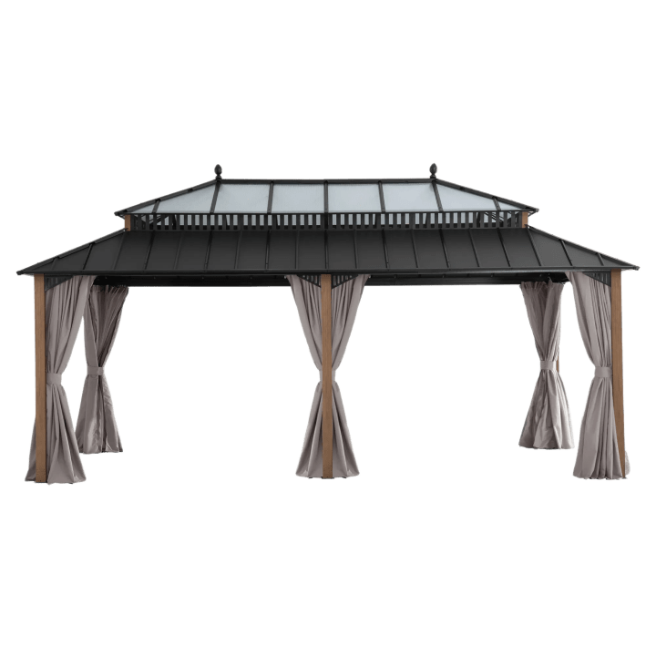 Kingston Horizon PC-Vent Gazebo - Natural Woodgrain, 12' x 20'