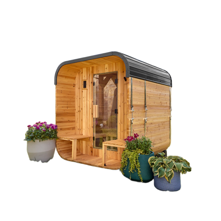 Lennon Outdoor Cube Sauna with Porch – 2-4 Person