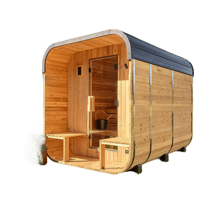 Lennon Outdoor Cube Sauna with Porch – 4-6 Person