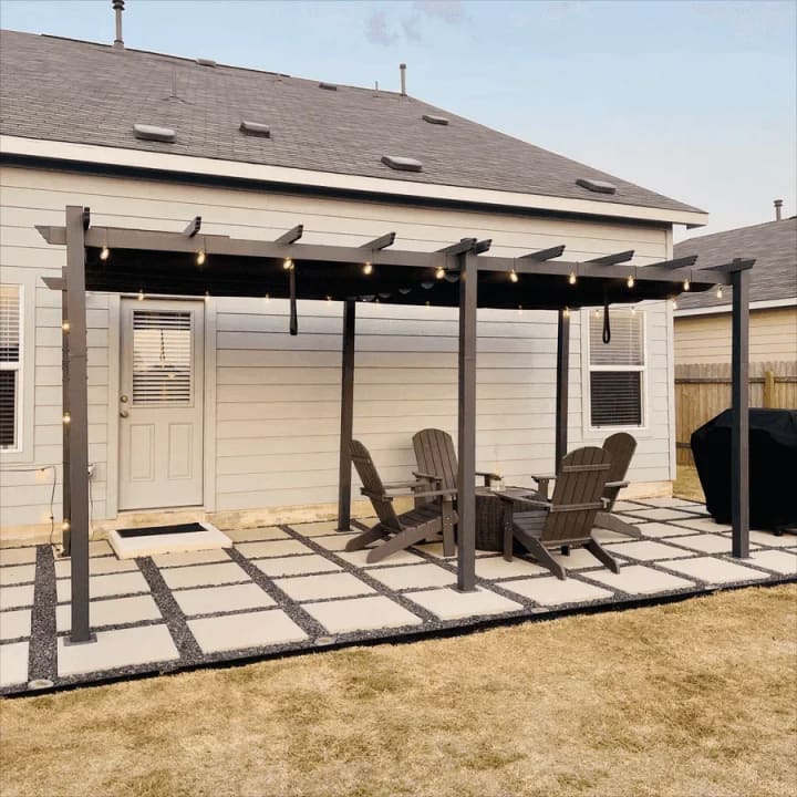 Outdoor Pergola with Retractable Canopy  - 10' X 18'