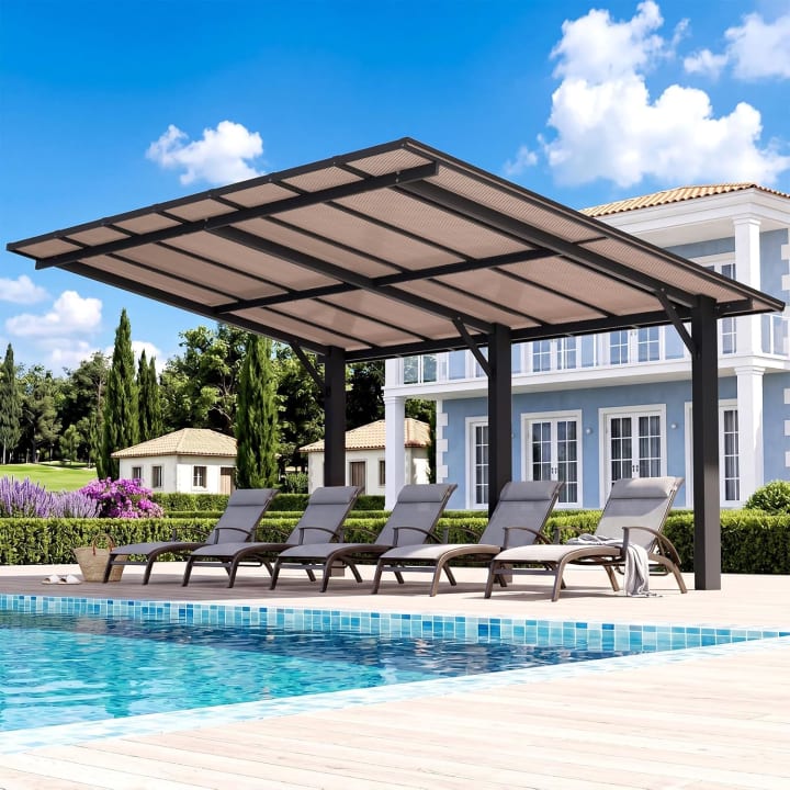 Pergola Waterproof UV Resistant - 14' x 10' / Black