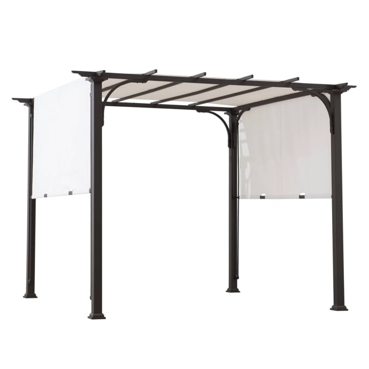 Pergola with Adjustable Canopy Roof, 10' x 10' - White