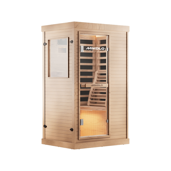 SaunaGym™ 1-Person Infrared Sauna - Natural Wood