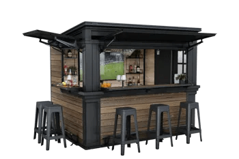 Signature 9x7 Outdoor Bar Shed - Walnut Brown