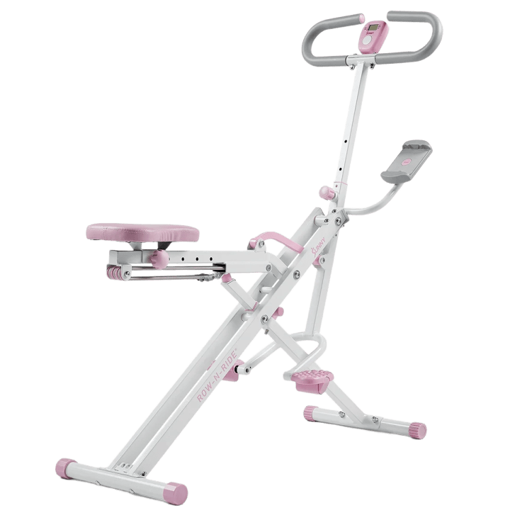 Smart Upright Row-N-Ride® Squat Assist Trainer Machine for Abs and Glute Workout - Pink