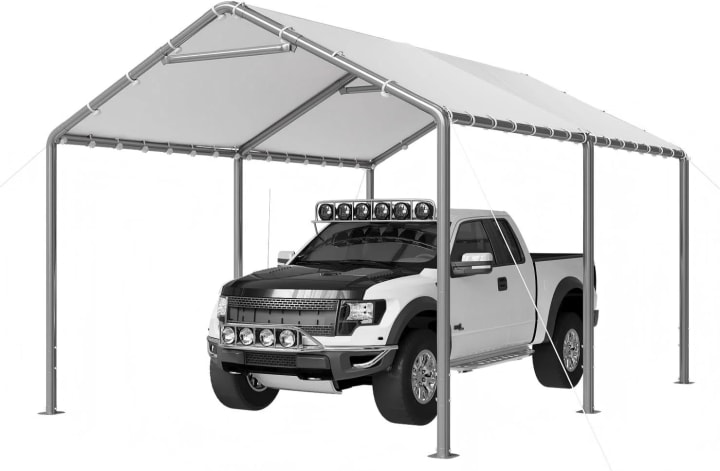 Soft Top Steel Carport - 10' x 15' / White