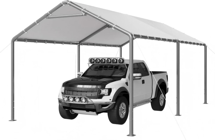 Soft Top Steel Carport - 10' x 20' / White