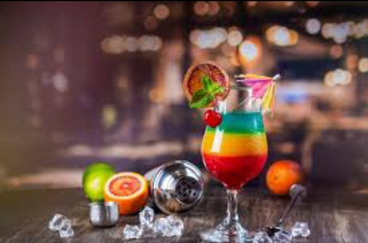 Rainbow Layered Fruit Drink
