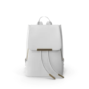 White Faux Leather Backpack