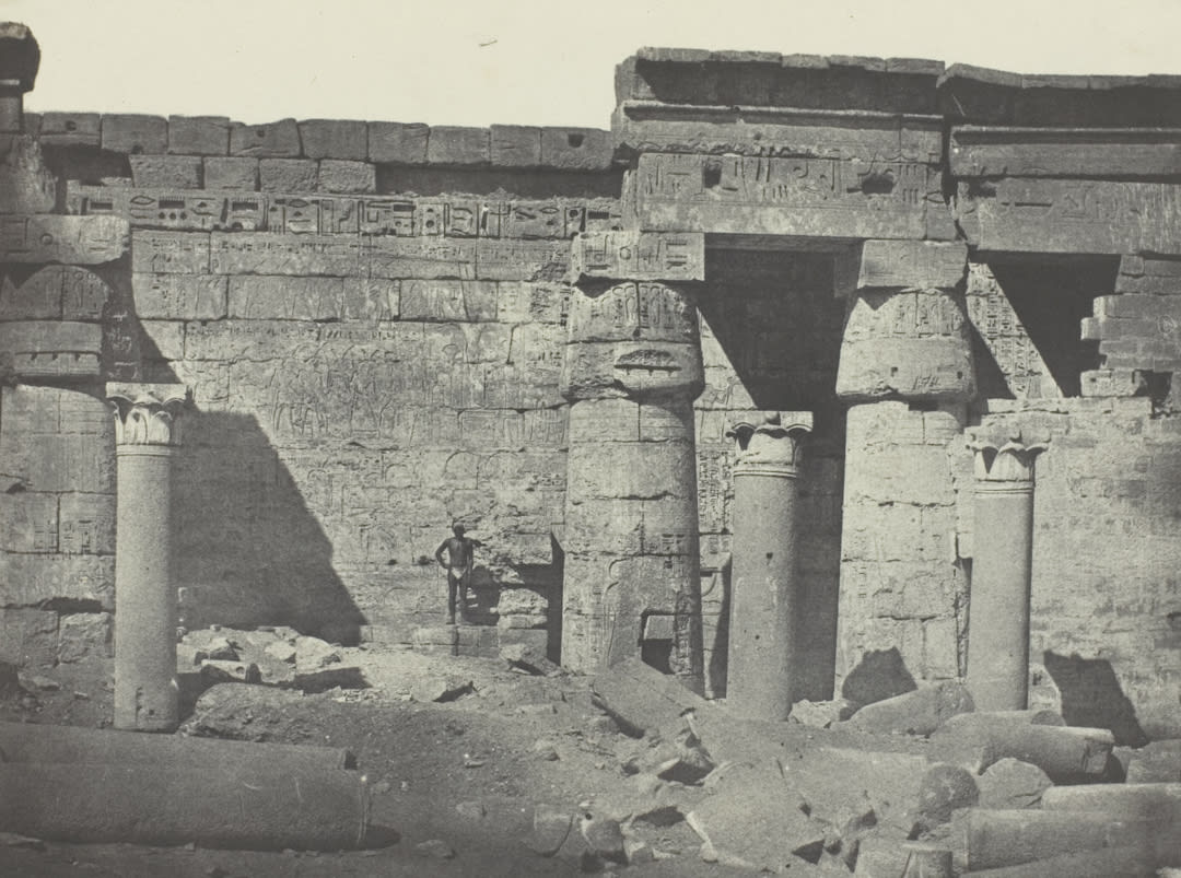 Medinet Habu, Peristyle of the Palace of Ramses-Meiamun, Thebes;  Courtesy of the Art Institute of Chicago