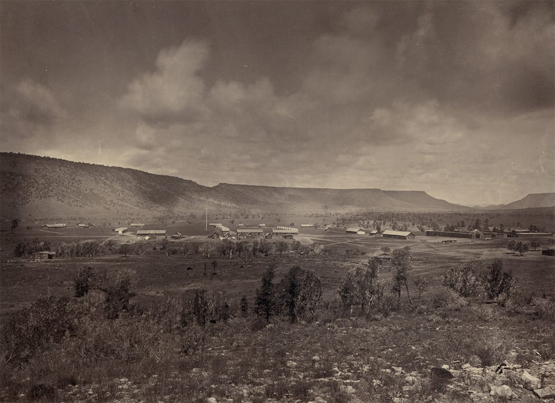 Distant View of Camp Apache, Arizona,1873; Photo by Timothy H. O'Sullivan.