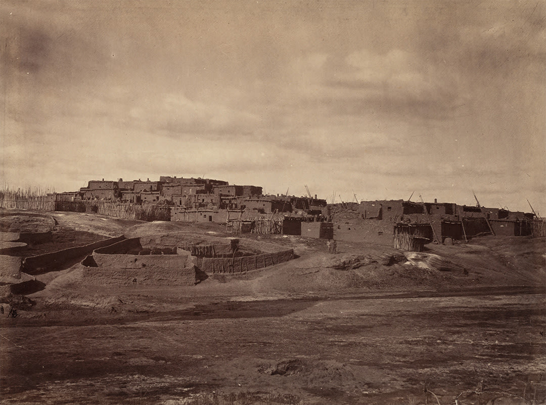 Indian Pueblo, Zuni, N. M., View from the South,1873; Photo by Timothy H. O'Sullivan.