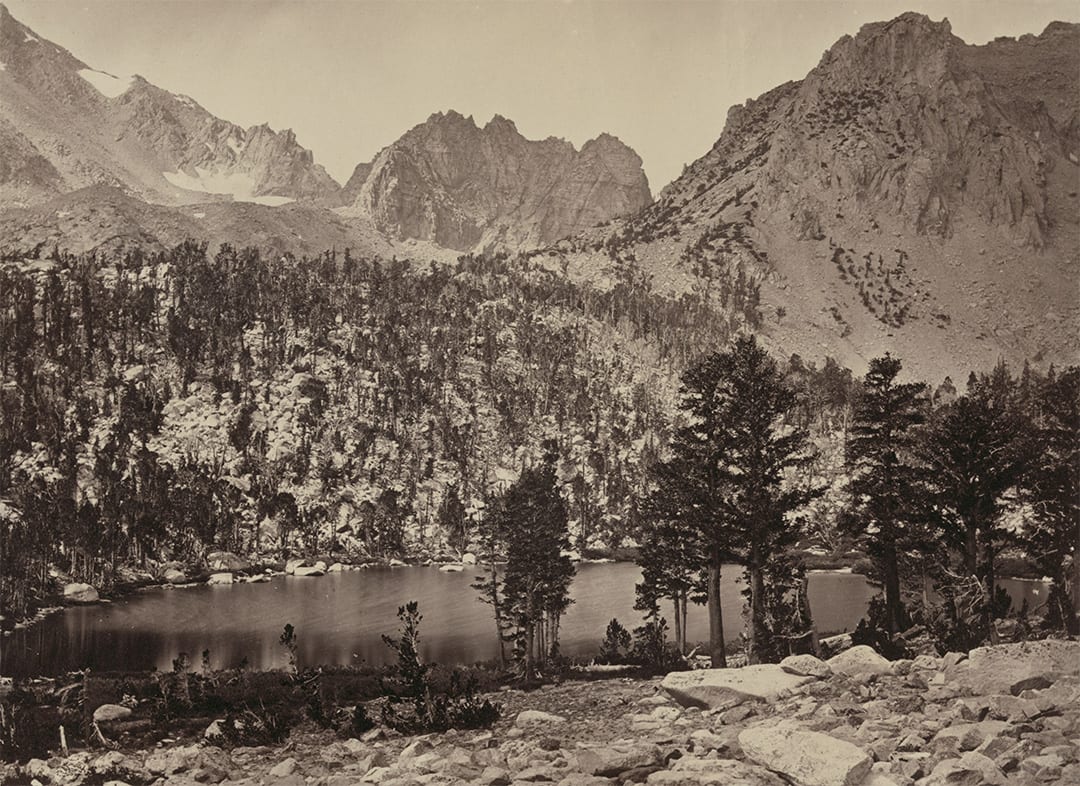 Alpine Lake, in the Sierra Nevada, California ,1871; Photo by Timothy H. O'Sullivan.