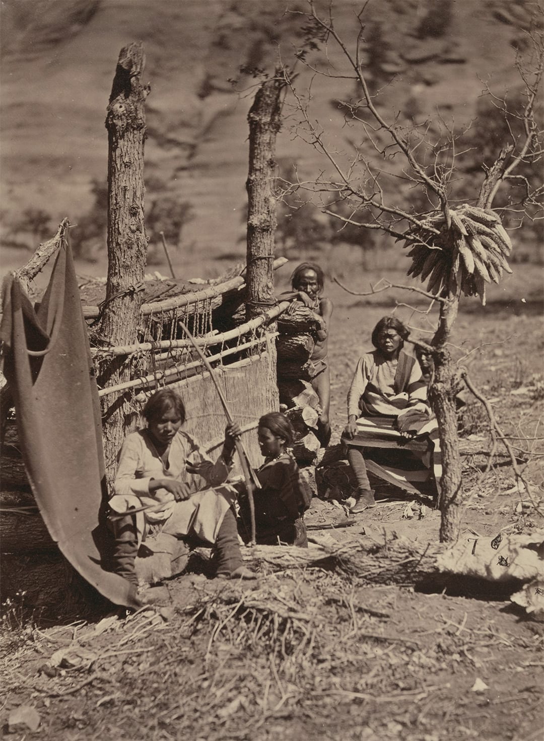 Aboriginal Life Among the Navajoe Indians.Near old Fort Defiance, N.M. 1872;Photo by William H. Bell. 