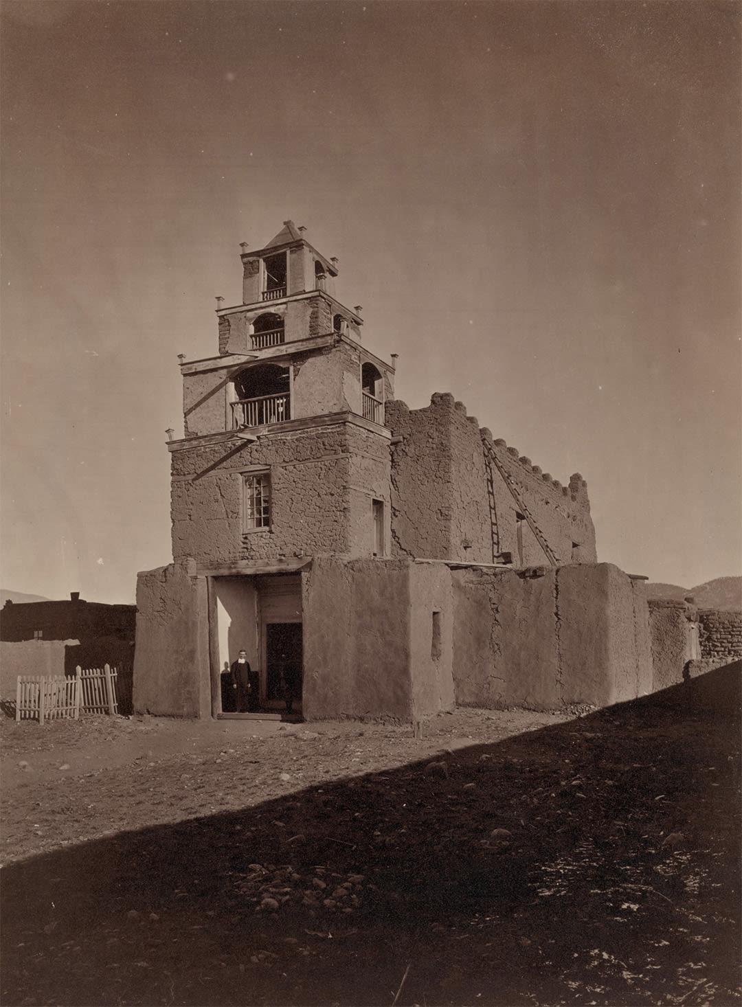 The Church of San Miguel. The oldest in Santa Fé, N.M. 1873; Photo by Timothy H. O'Sullivan.