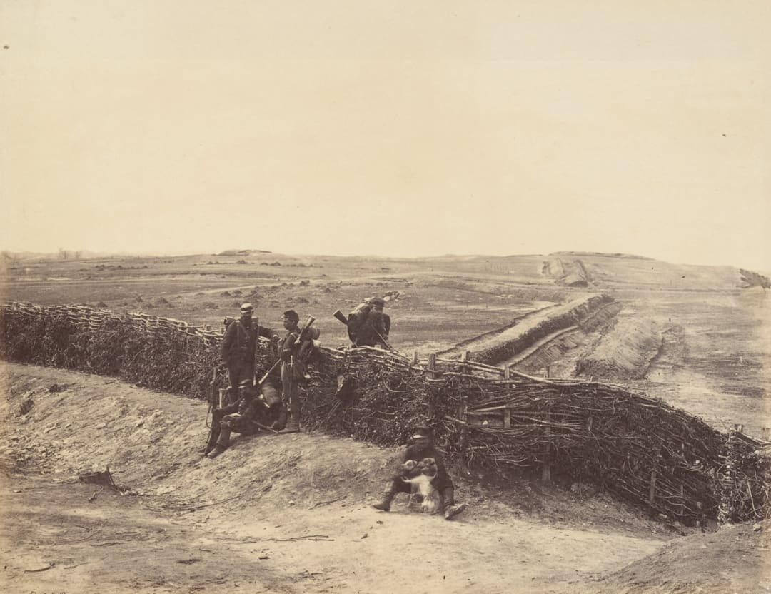 Fortifications on Heights of Centreville, VA., March, 1862; Photo by George Barnard and James F. Gibson