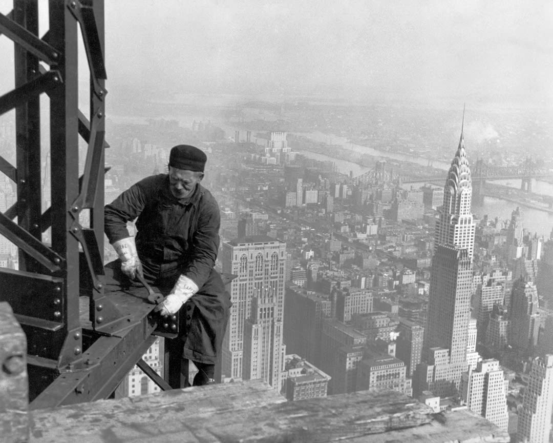 Workman on the Framework of the Empire State Building, 1930