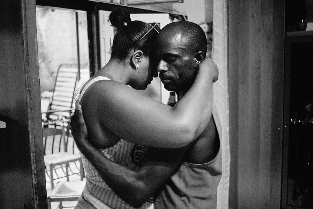 Two young Cape Verdeans dance on a Sunday afternoon, Rione Sanità, 2015