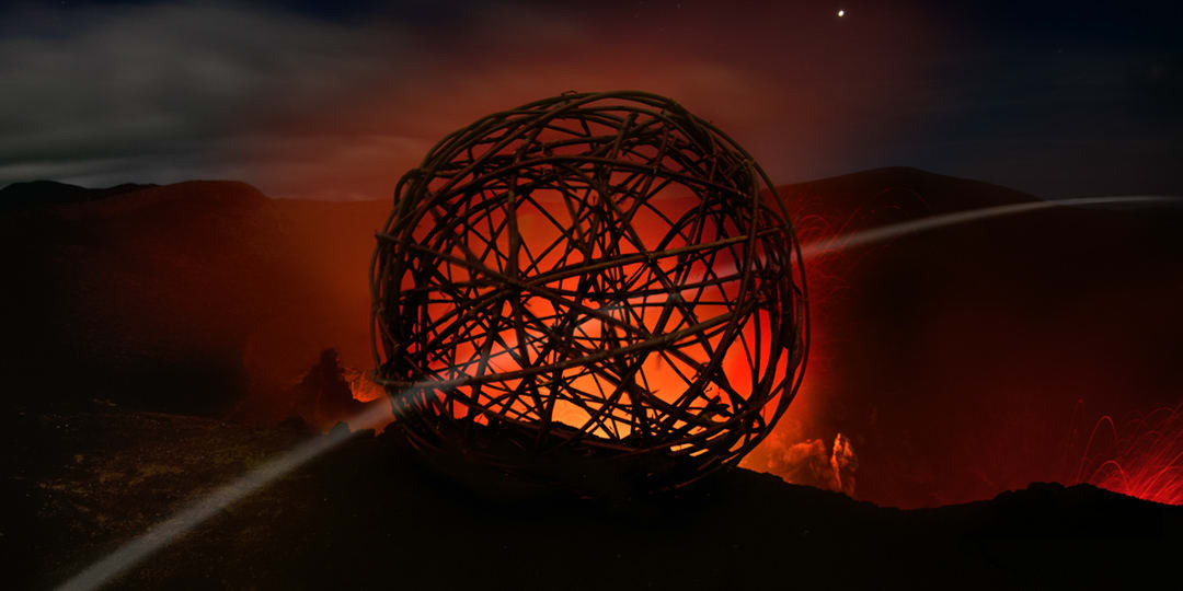 Banyan Tree Root Sculpture. Mt Yasur Volcano, Vanuatu. June 2018