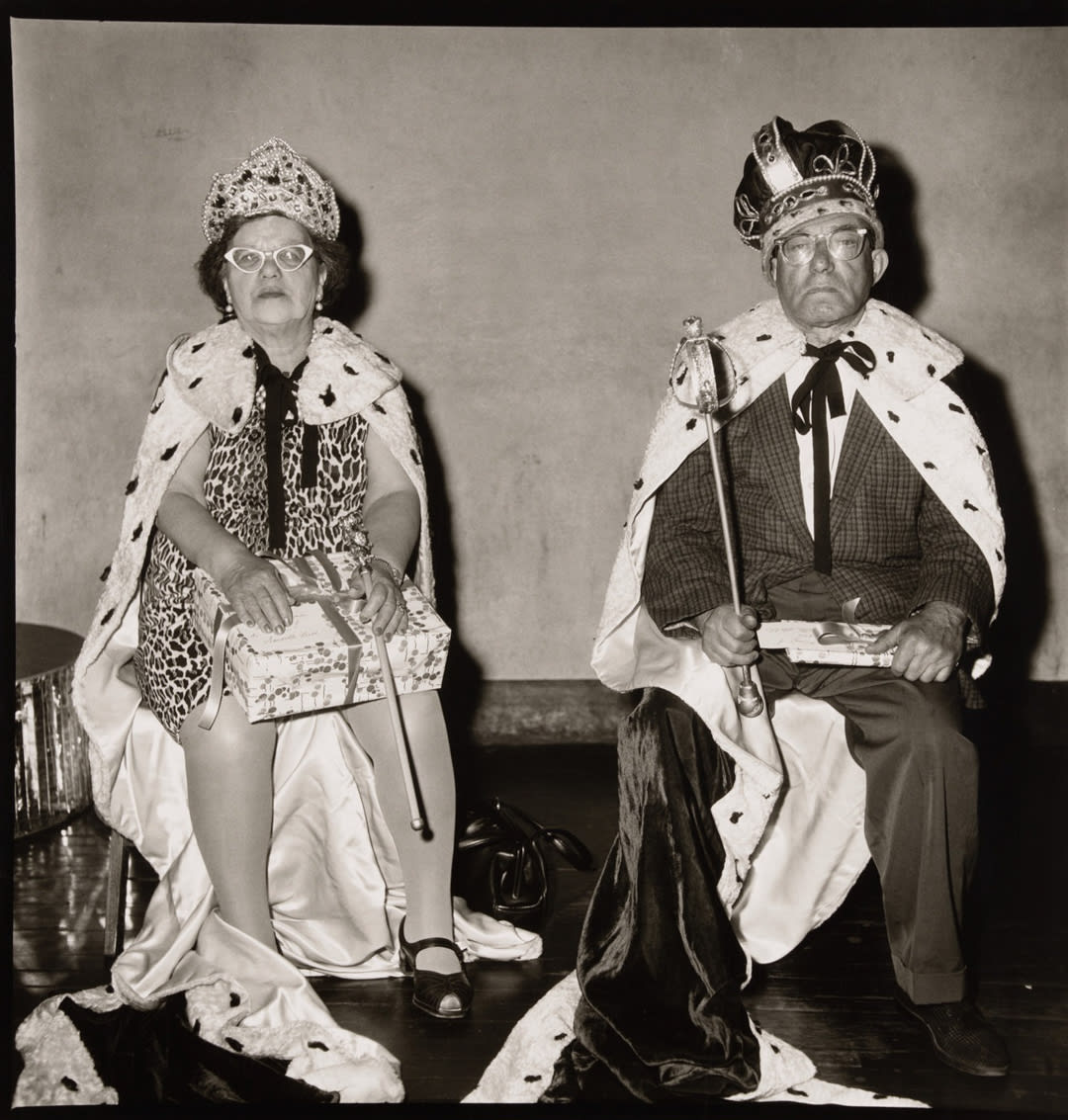 Just chosen king and queen of senior citizens party, N.Y. 1970