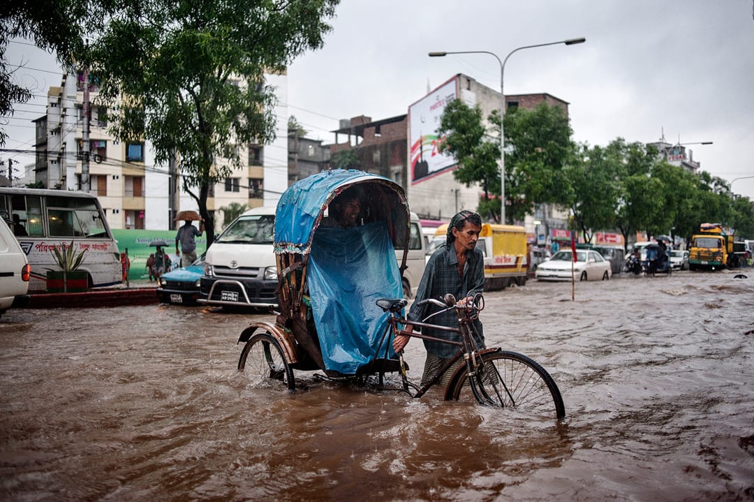 Bangladesh, Dhaka. The lack of urban planning is literally causing parts of the city to sink, and during the rainy season,...
