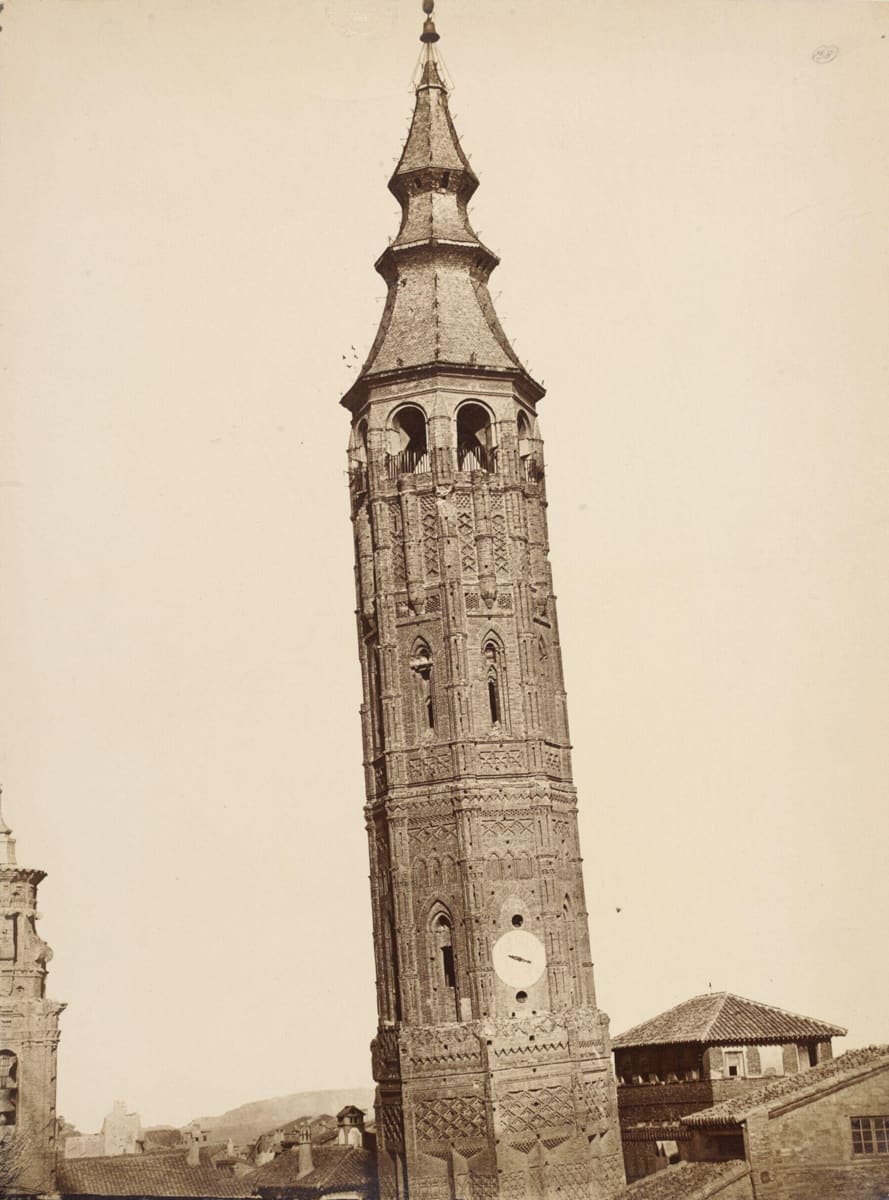Zaragoza, Leaning Tower (La Torre Neuva), ca. 1860