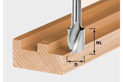 Fraise à rainurer hélicoïdale HW Spi S8 D6/16 - Festool