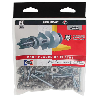 Cheville Vix avec vis TF Ø 4,5 x 50 mm / 30 unités - RED HEAD