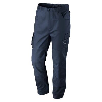 Pantalon de travail bleu marine-gris poly-coton taille 