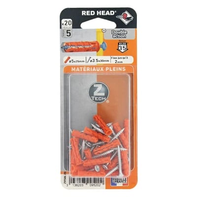 Cheville Z Tech Ø 5 x 25 mm / 50 unités - RED HEAD