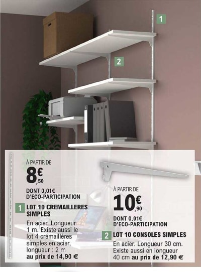 Kit crémaillères simples - Outifix