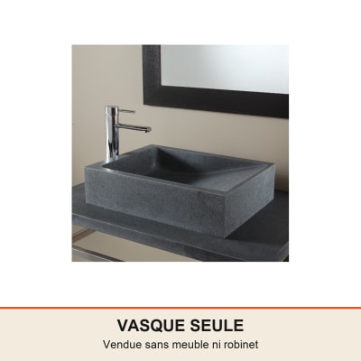 Vasque rectangulaire à poser Galéo en pierre naturelle 