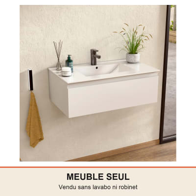 Meuble suspendu blanc pour lavabo Nuova 21.3x30.4x67 cm