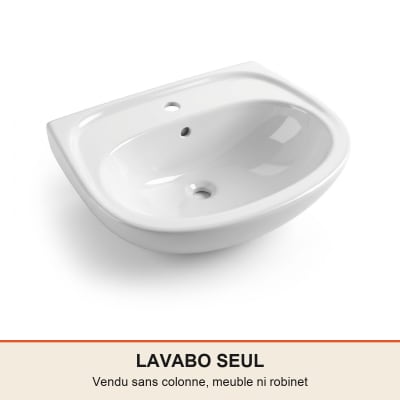 Lavabo Emilie blanc 49 x 60 cm NF