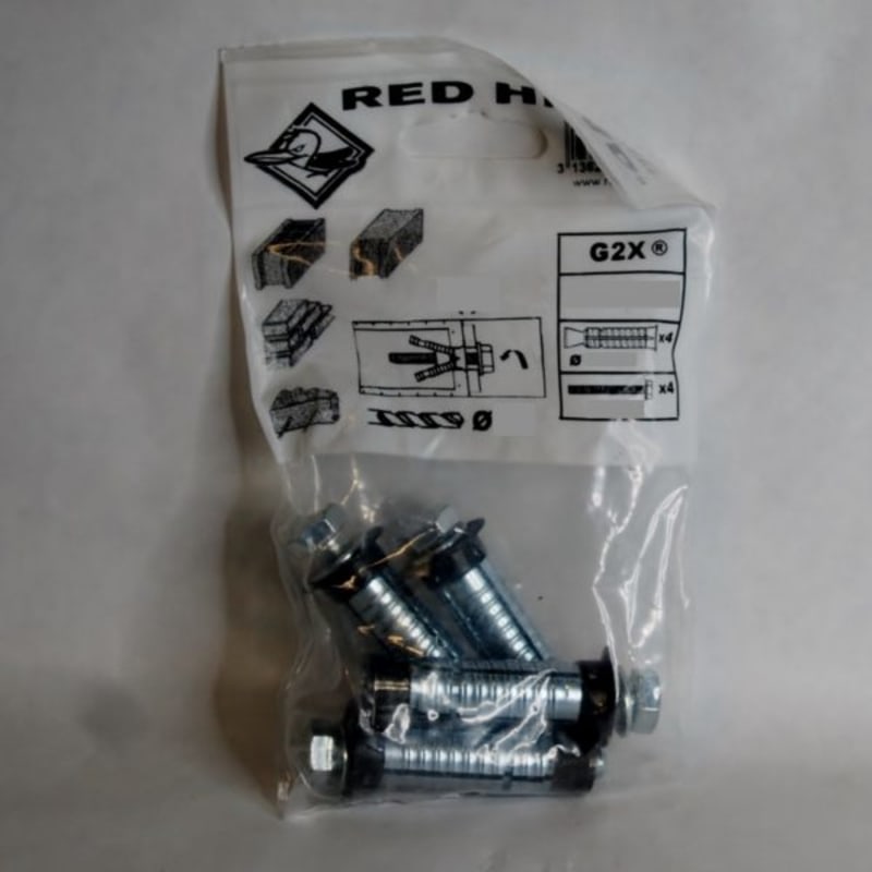 Cheville G2X Ø 14 x 55 mm avec vis Ø 8 x 80 mm / 4 unit