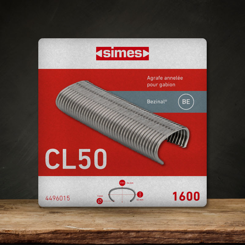 Agrafe CL 50 gabions galfan / 1600 unités - Simes