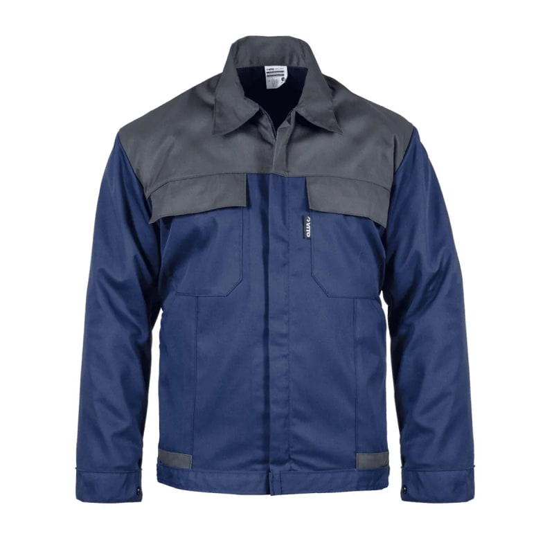Veste de travail bleu marine-gris poly-coton taille M -