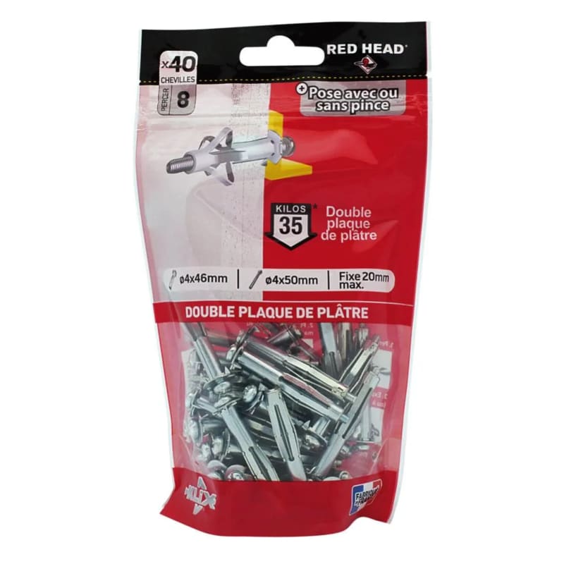 Cheville Klix Ø 5 x 45 mm avec vis / 4 unités - RH