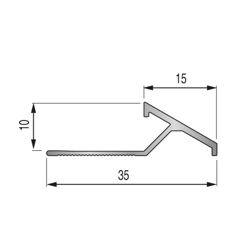 Arrêt de transition 10 mm teck brut 1 m