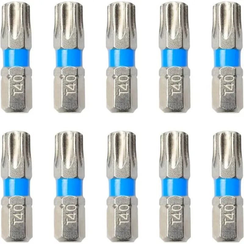 Jeu 10 embouts S2 Tamper Torx T40 1/4 x 25 mm - Vito