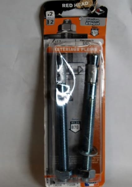 Cheville ATX matériaux pleins Ø 12 x 140 mm / 2 unités 