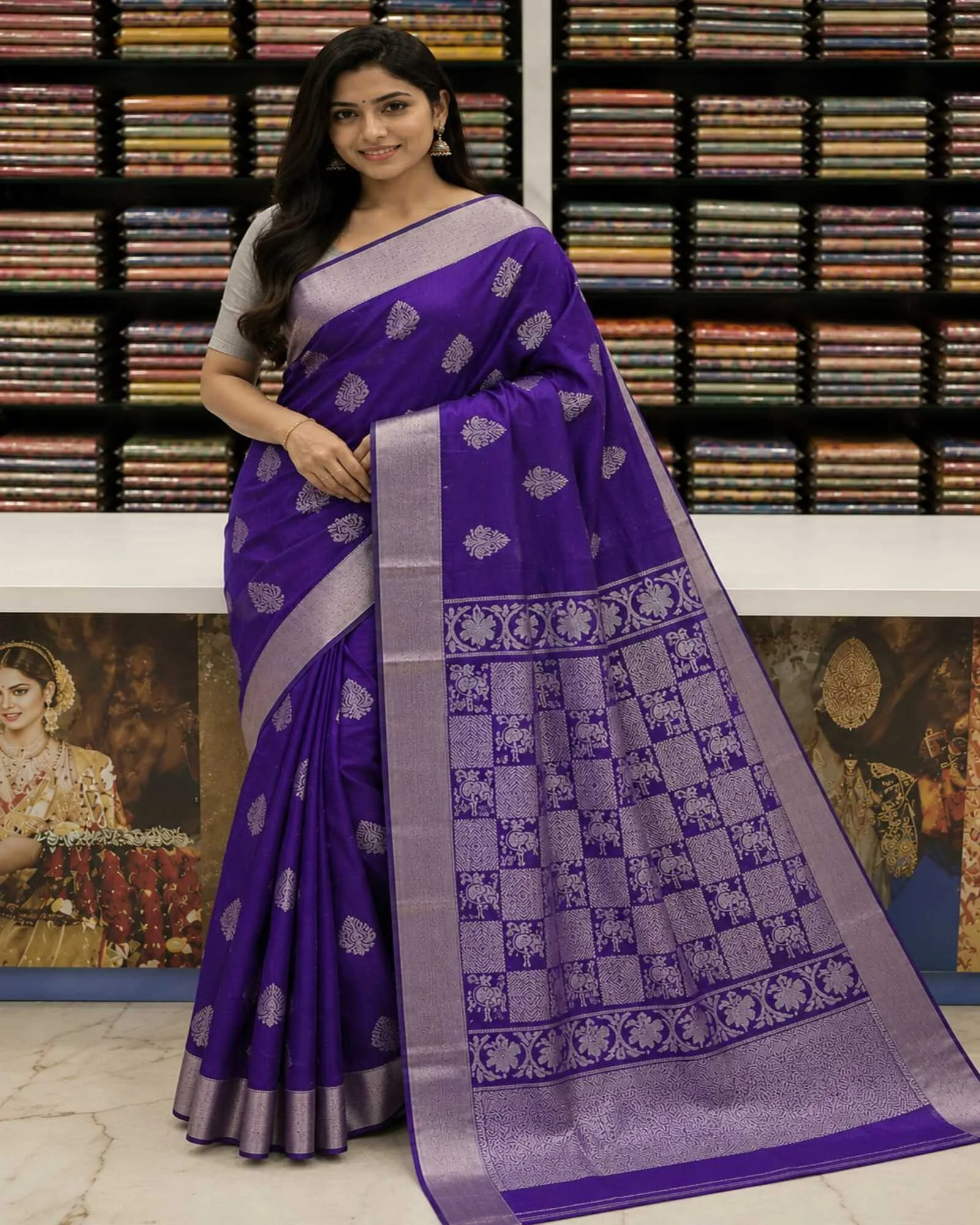 Uppada silver border sarees
