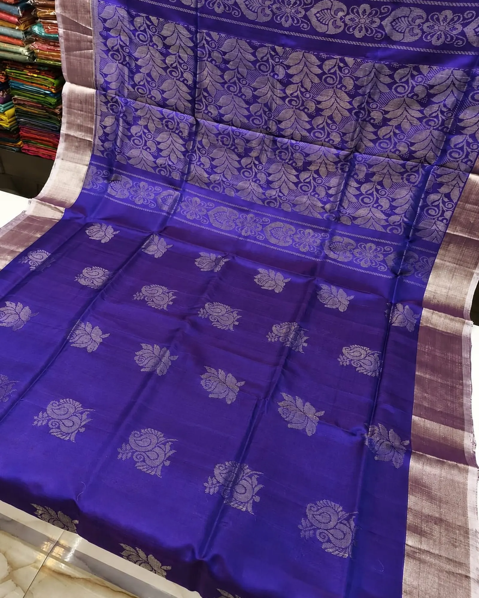 Uppada silver border sarees