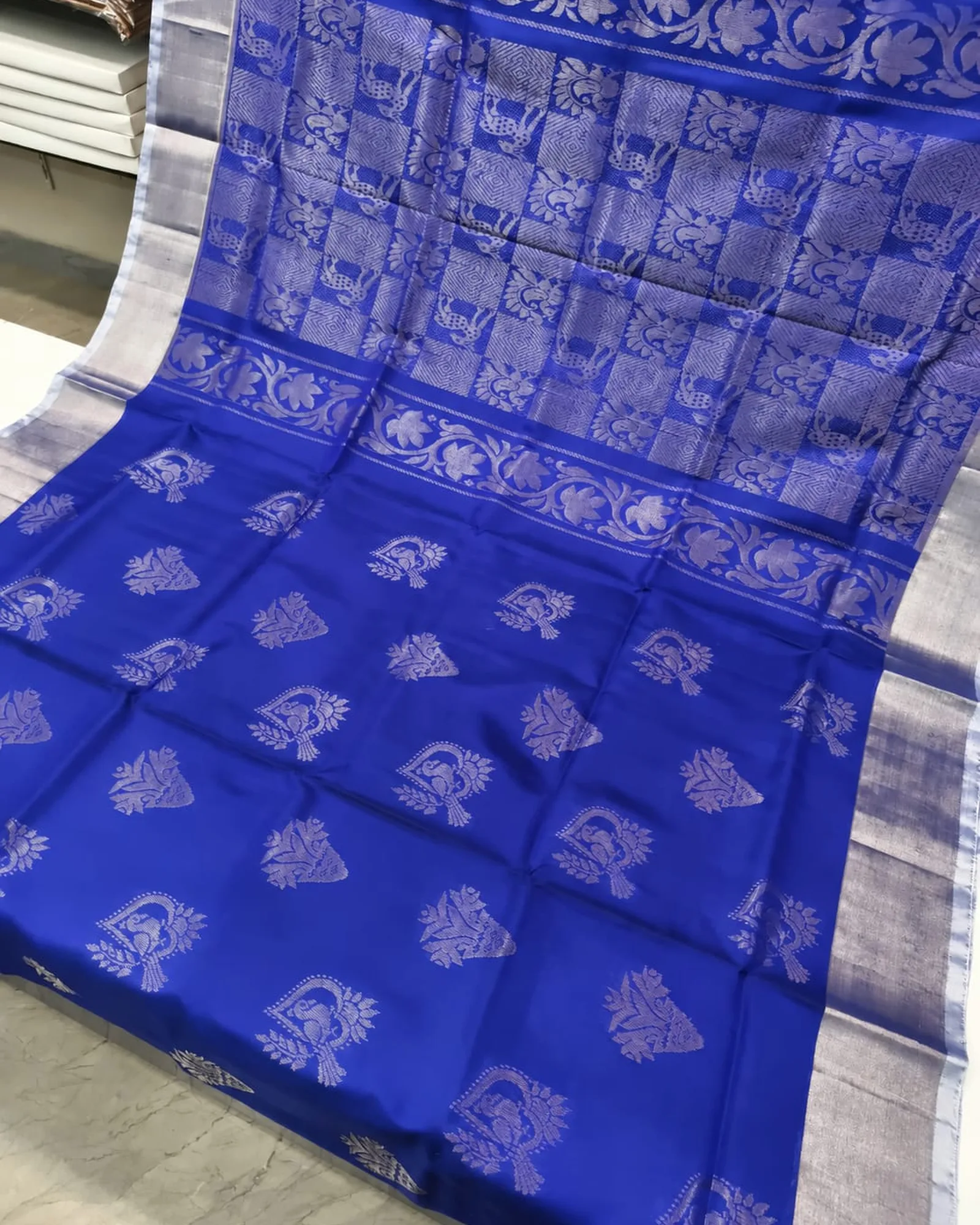 Uppada silver border sarees