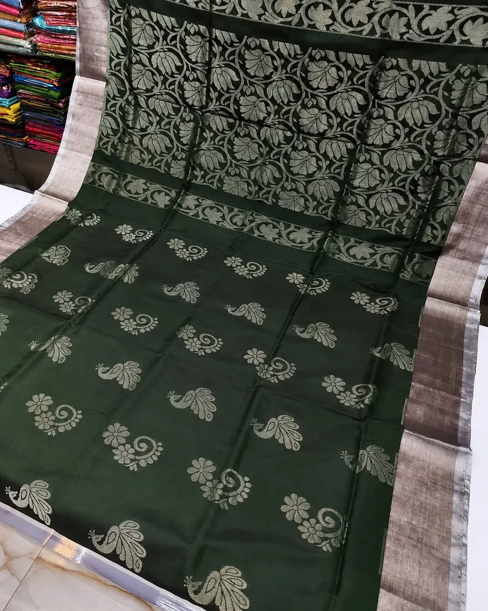 Uppada silver border sarees sub image 1