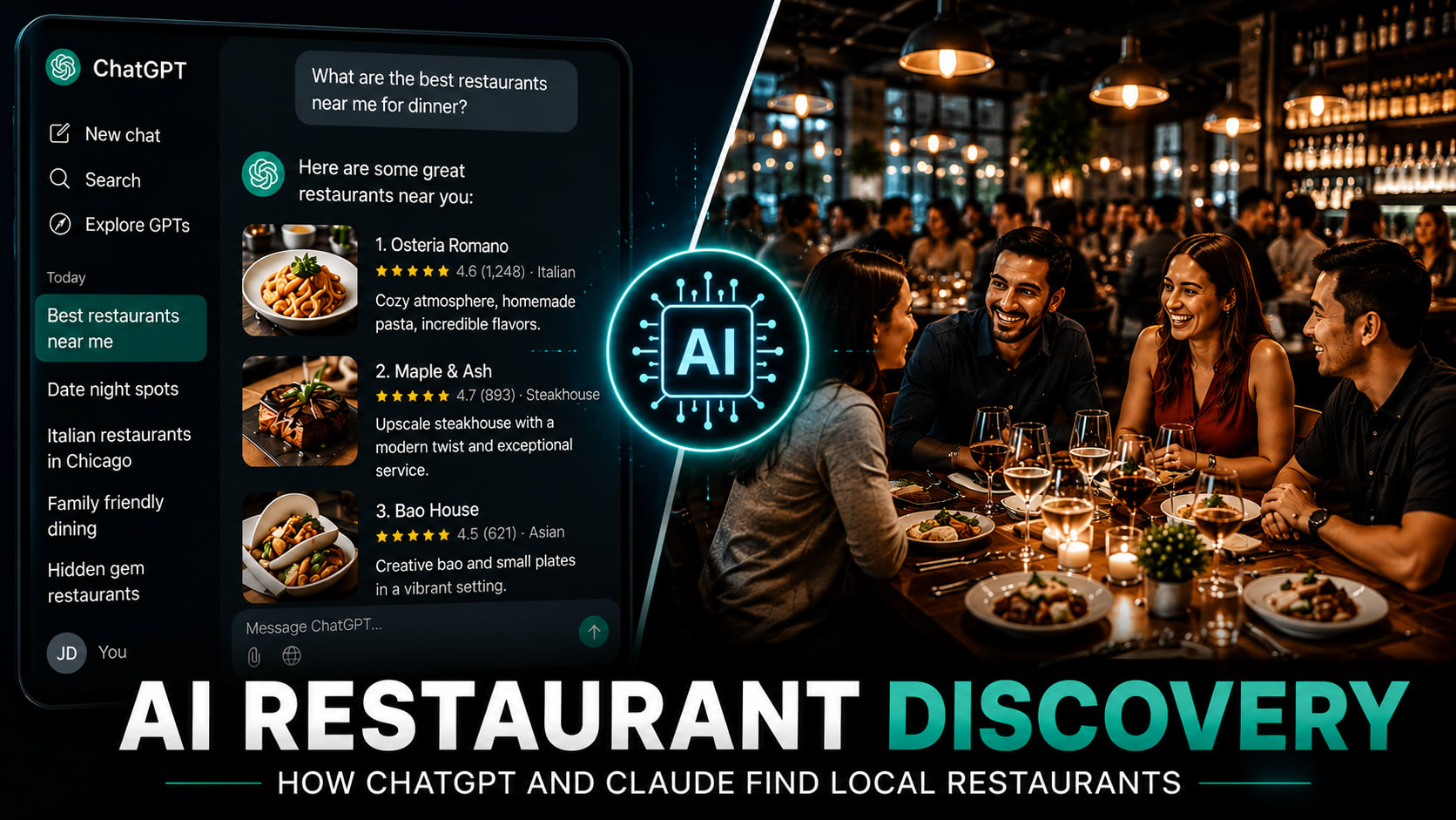AI Restaurant Discovery: How ChatGPT and Claude Find Local Restaurants