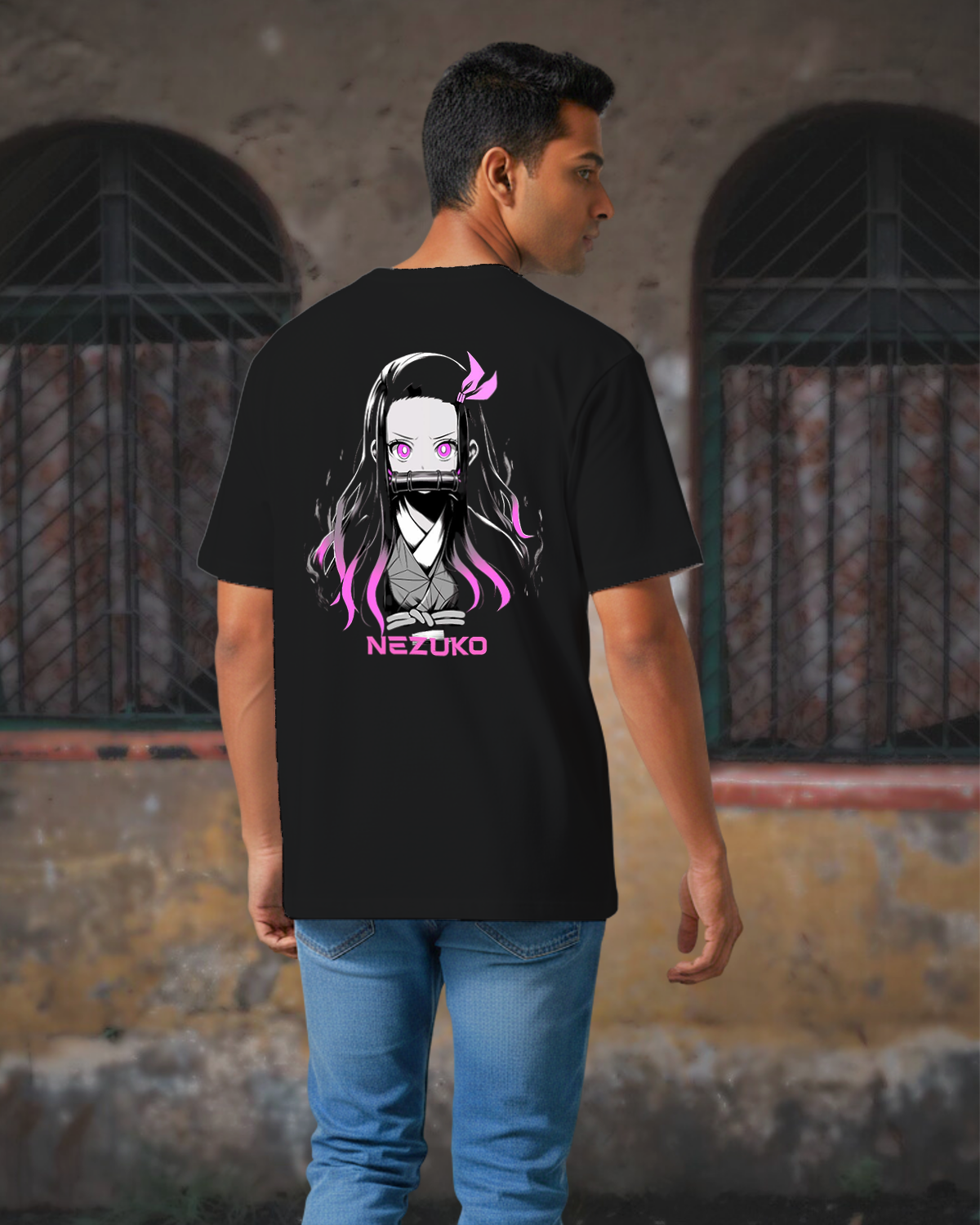 Nazoku Anime Streetwear T-Shirt – Black Japanese Graphic Tee for Trendy Otaku 1