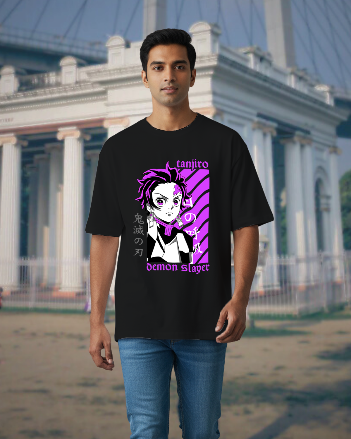 Demon Slayer Oversized T-Shirt – Tanjiro Anime Graphic Teees -Coolteees  0
